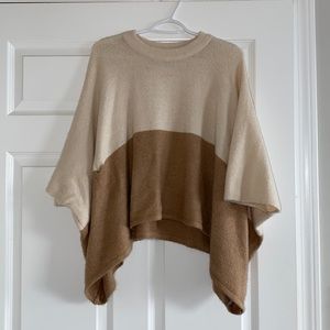 One size tan and brown poncho sweater!